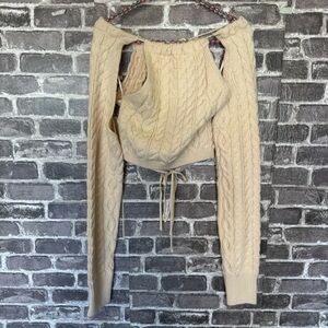 Isalis cut out cream cable knit sweater acrylic